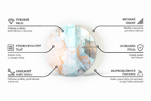 Runda golvskydd till eldstäder Färg Vit
