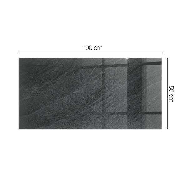Rektangulär glasskiva framför öppen spis Naturlig stenstruktur