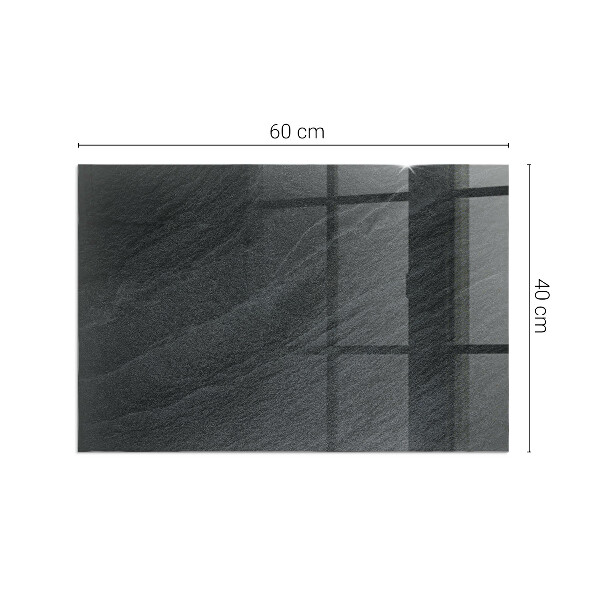 Rektangulär glasskiva framför öppen spis Naturlig stenstruktur