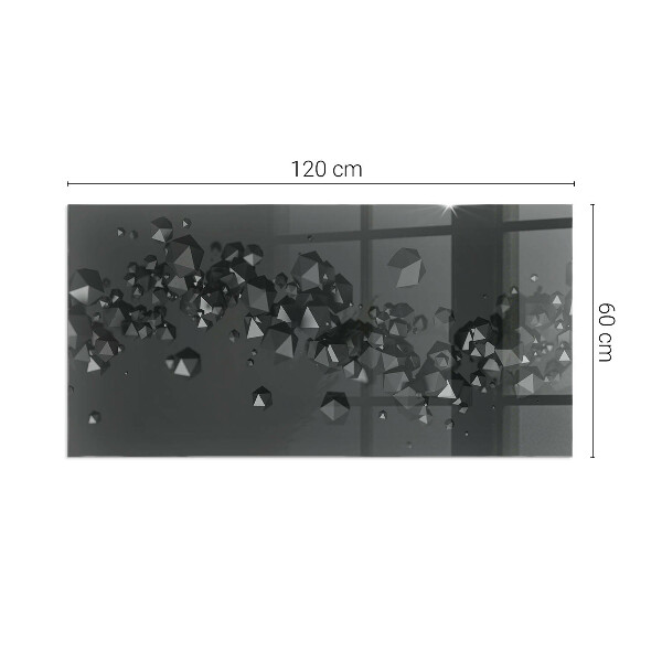 Rektangulär glasskiva under kamin Abstrakt moln av klumpar