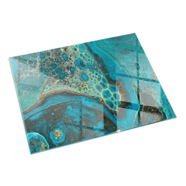 Rektangulär glasskiva under braskamin Abstrakt organiskt mönster