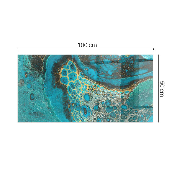 Rektangulär glasskiva under braskamin Abstrakt organiskt mönster