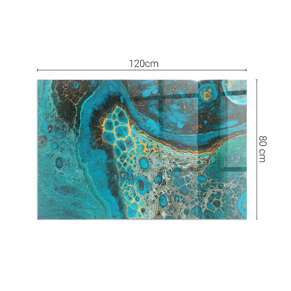 Rektangulär glasskiva under braskamin Abstrakt organiskt mönster