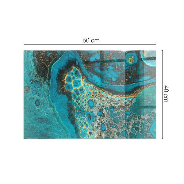 Rektangulär glasskiva under braskamin Abstrakt organiskt mönster