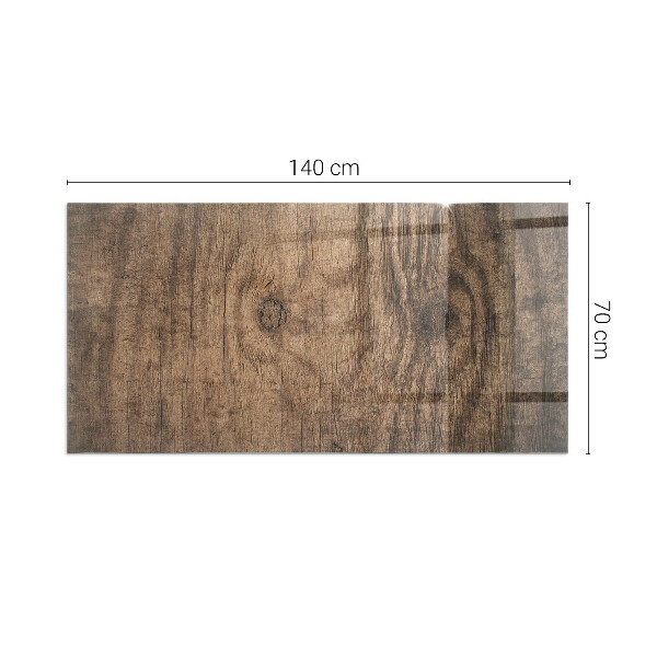 Rektangulär glasskiva under braskamin Naturligt trämönster