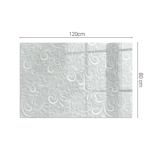 Rektangulär glasskiva under kamin Elegant växtmönster