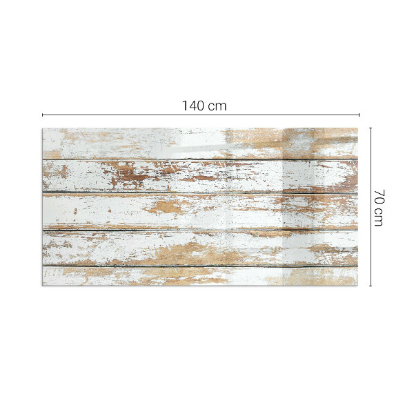 Rektangulär glasskiva under braskamin Sliten träplanka