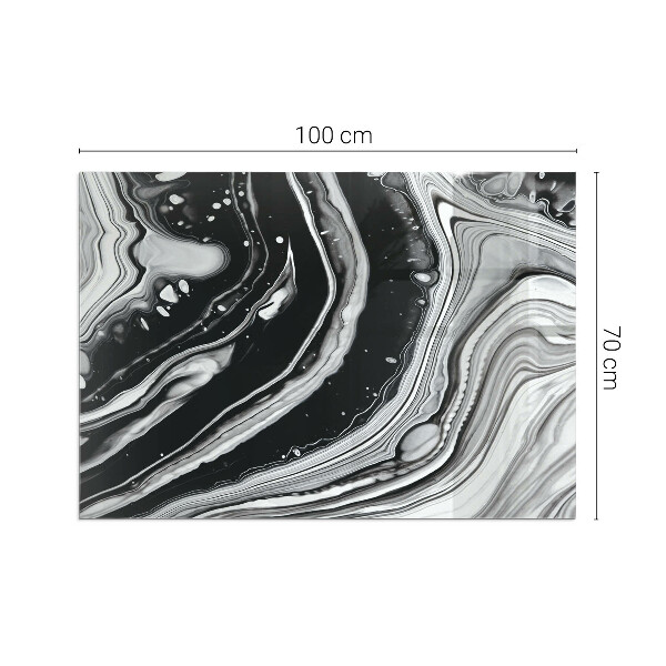 Rektangulär glasskiva under braskamin Abstrakta vågor och linjer