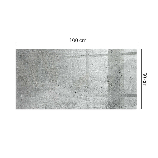 Rektangulär glasskiva under kamin Rå betongstruktur
