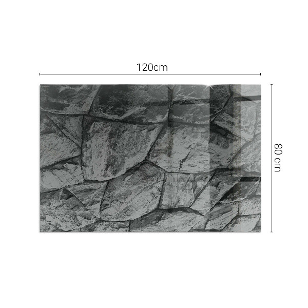 Rektangulär glasskiva under kamin Naturligt stenmönster