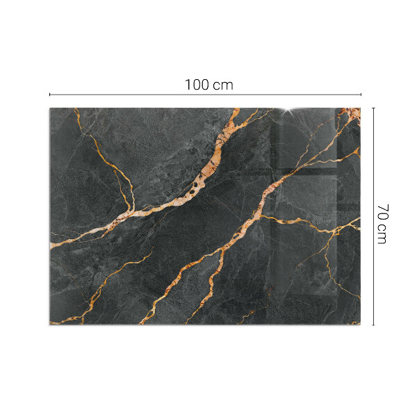 Rektangulär glasskiva under braskamin Elegant marmor med ådringar