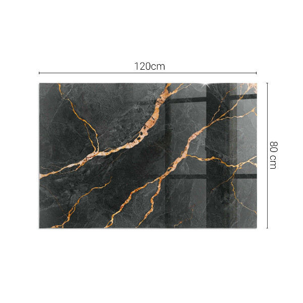 Rektangulär glasskiva under braskamin Elegant marmor med ådringar