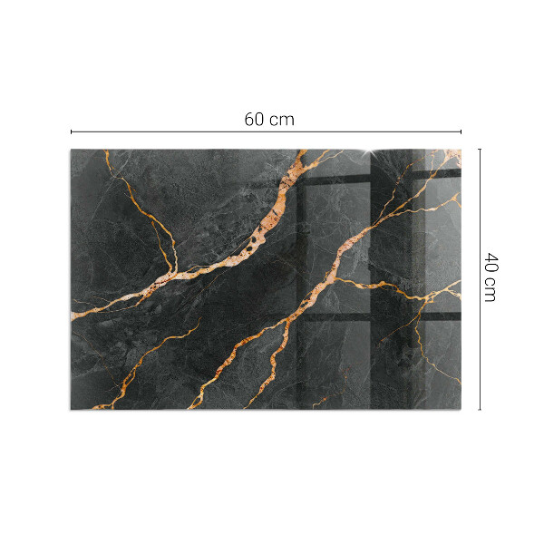 Rektangulär glasskiva under braskamin Elegant marmor med ådringar