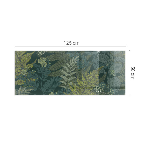 Rektangulär glasskiva framför öppen spis Växtmotiv med fjärilar