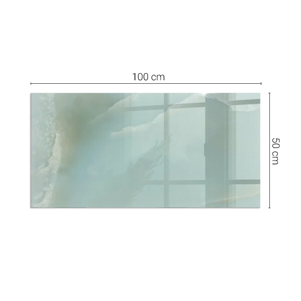 Rektangulär glasskiva under braskamin Delikat marmormönster