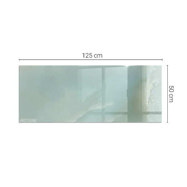 Rektangulär glasskiva under braskamin Delikat marmormönster