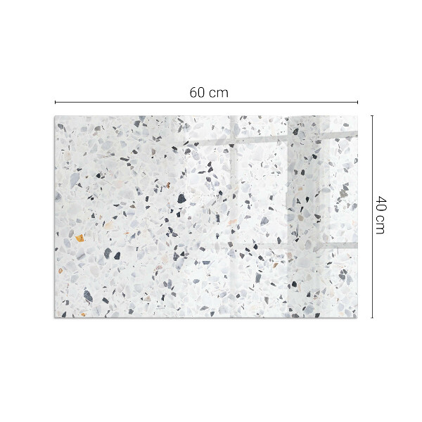 Rektangulär glasskiva under braskamin Stenmönster med små partiklar