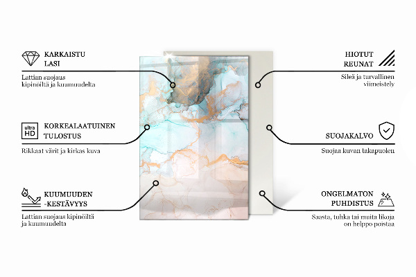 Rektangulär glasskiva under braskamin Färg Ljusrosa