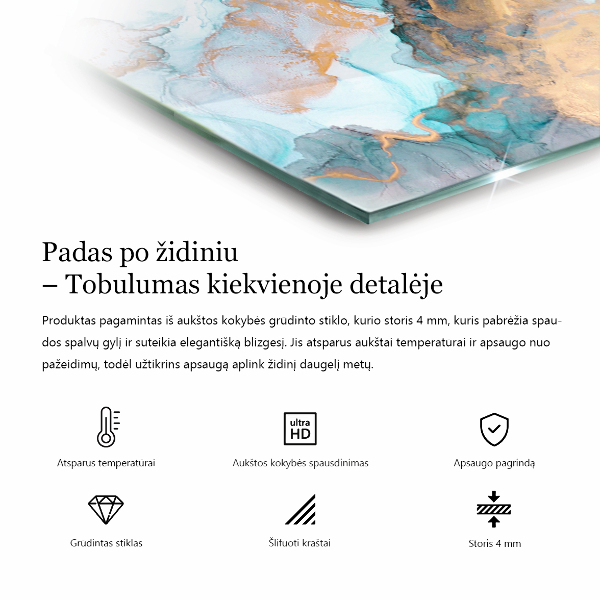 Rektangulär glasskiva framför öppen spis Färg Ljusgrå