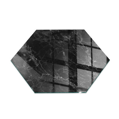 Sexhörning glasskiva under kamin Elegant marmormönster