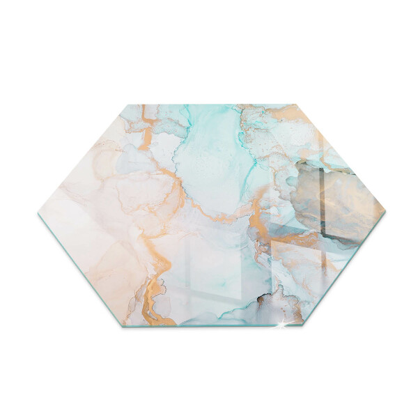 Sexhörning glasskiva under kamin Abstrakt flytande mönster