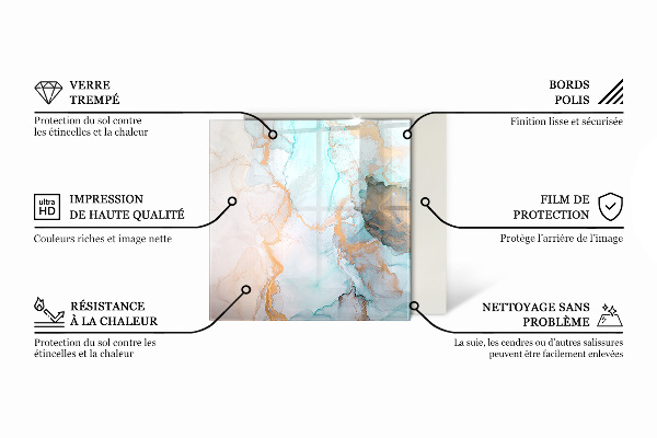 Sexhörning glasskiva för öppen spis Färg Ljusgrå